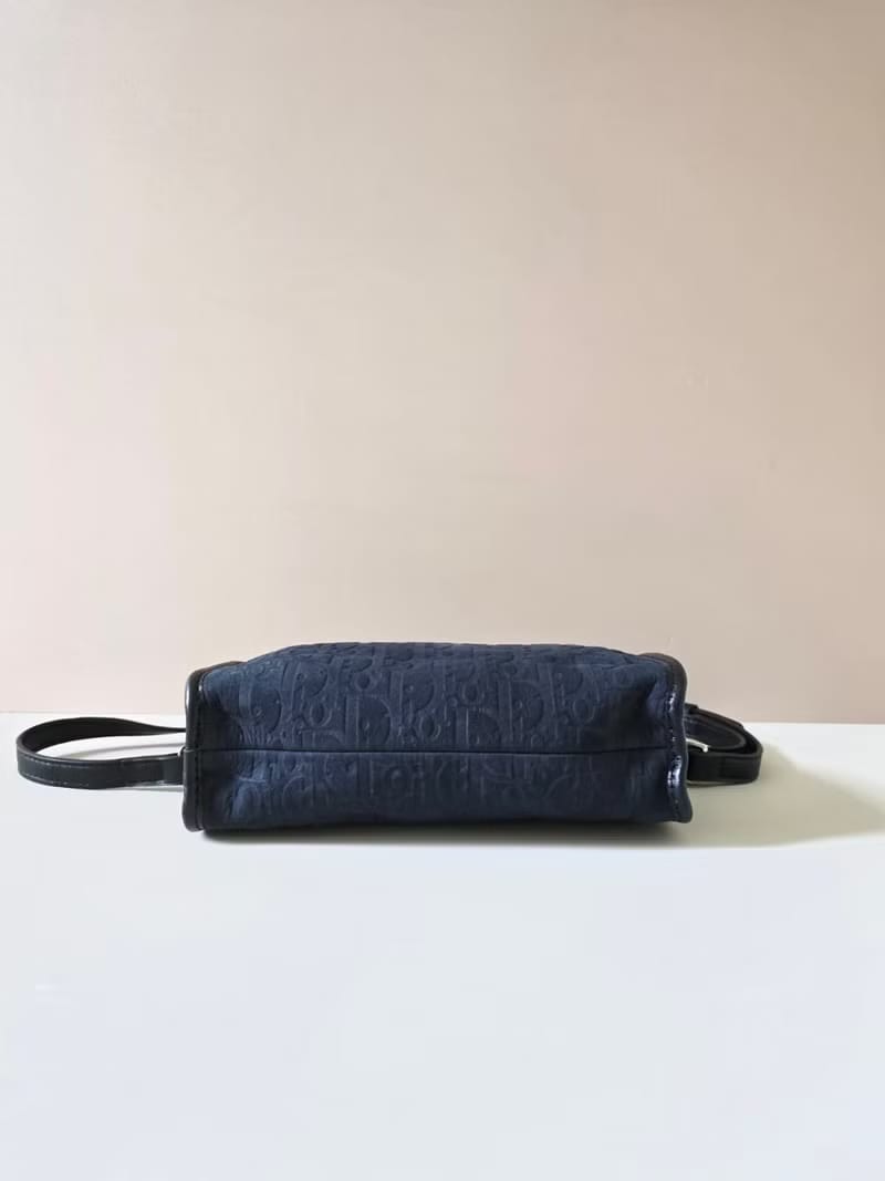 Dior dark blue old flower crossbody bag/shoulder bag/side bag