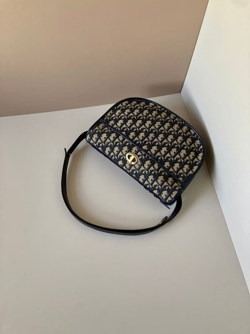 Dior Black Oblique Saddle Bag/Shoulder Bag/Crossbody Bag