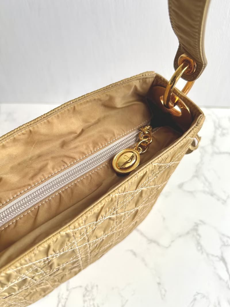 Dior Beige Lady Dior Crush Canvas and Leather Tote Bag/Shoulder Bag