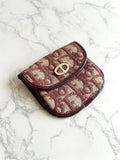 Dior burgundy old flower wallet/coin purse/storage bag/mouth gold bag