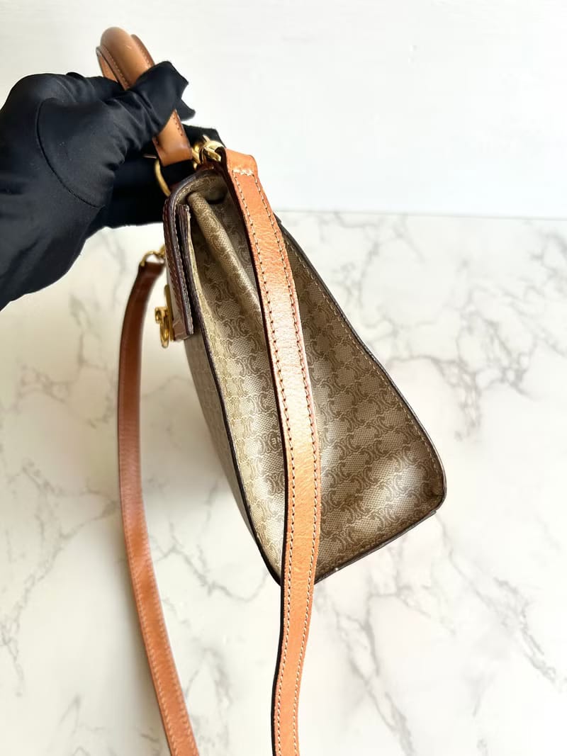 Celine Beige Monogram Small Kelly Crossbody Bag/Shoulder Bag/Side Bag