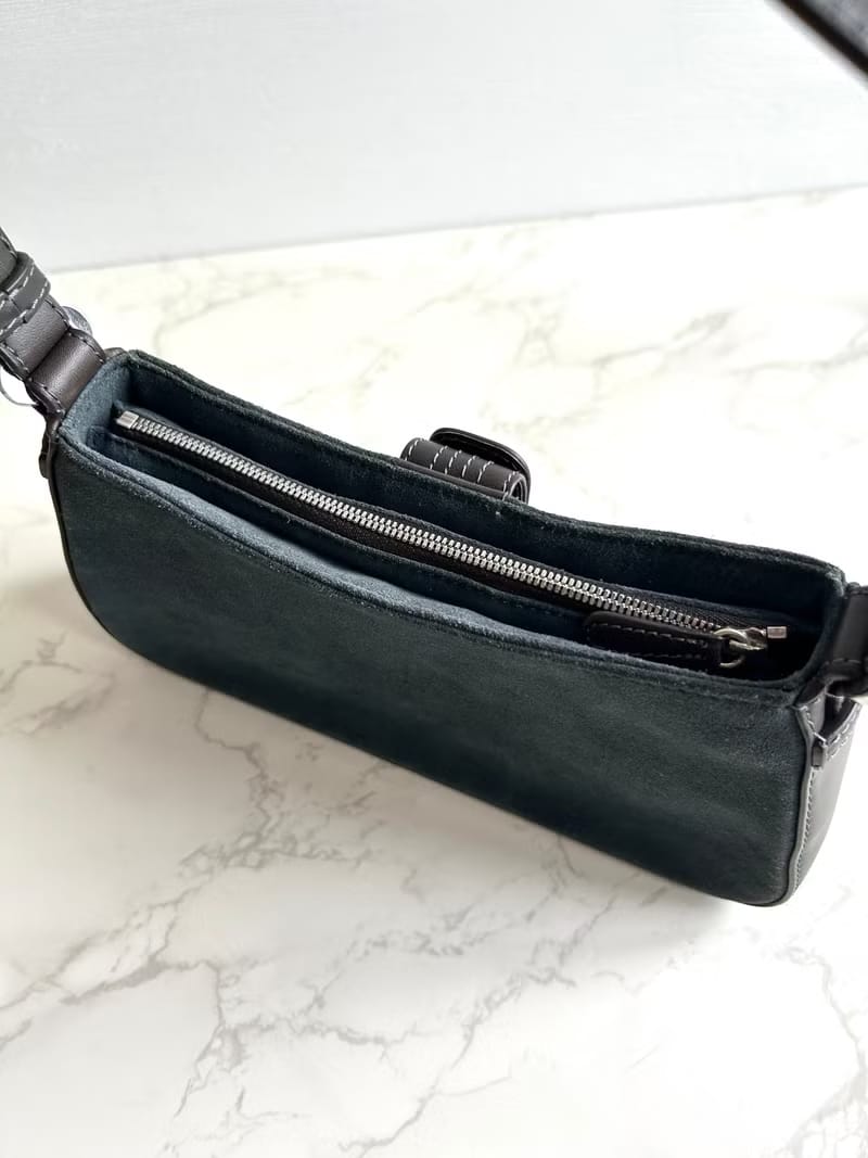 Rare Loewe Grey-Blue Leather Anagram Hobo Bag/Shoulder Bag/Crossbody Bag