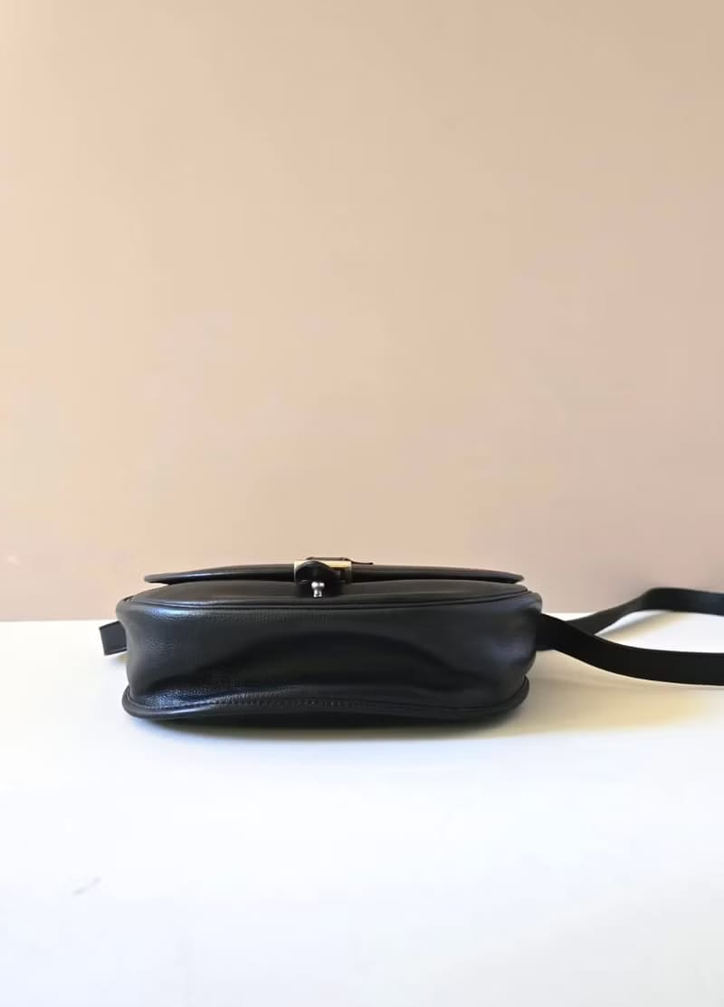 Dior Bobby黑金色半月馬鞍包/單肩包/側背包/斜背包