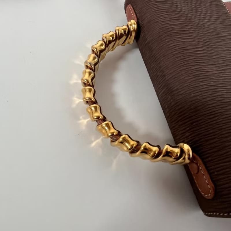Loewe Velazquez Gold Serpent Bone Patchwork Vertical Two-Way Kelly/Shoulder Bag/Crossbody Bag