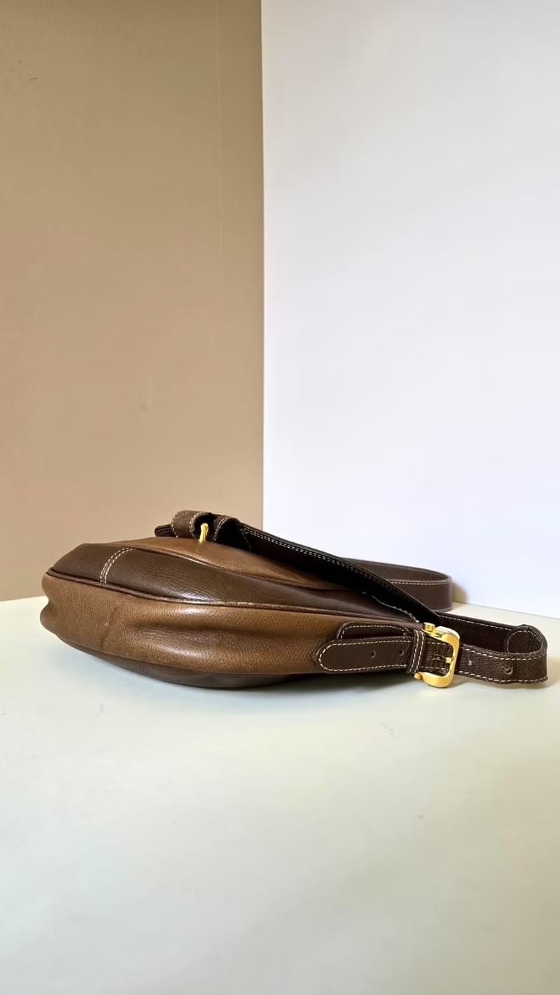 Loewe咖啡色馬鞍側背包/斜背包//單肩包