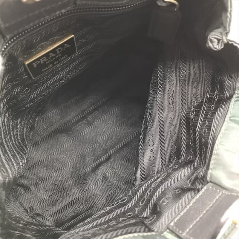 Prada暗橄欖綠色降落傘側背包/單肩包/托特包