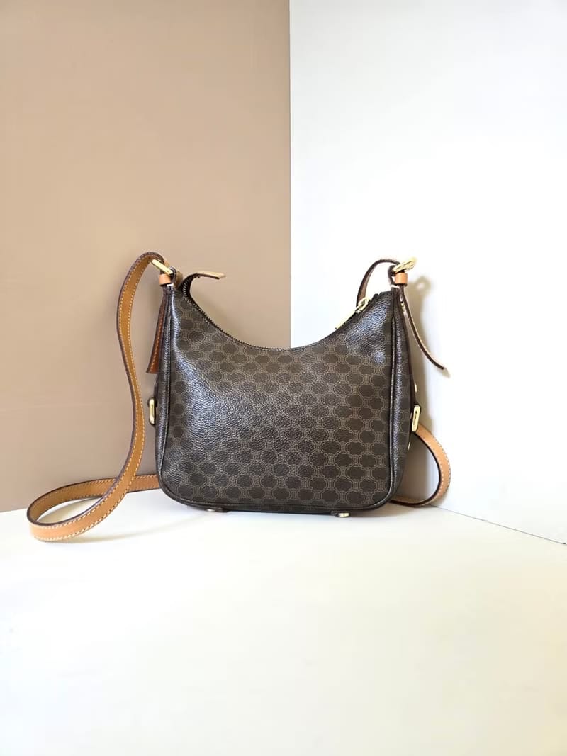 Used Celine Brown Monogram Hobo Bag/Shoulder Bag/Crossbody Bag