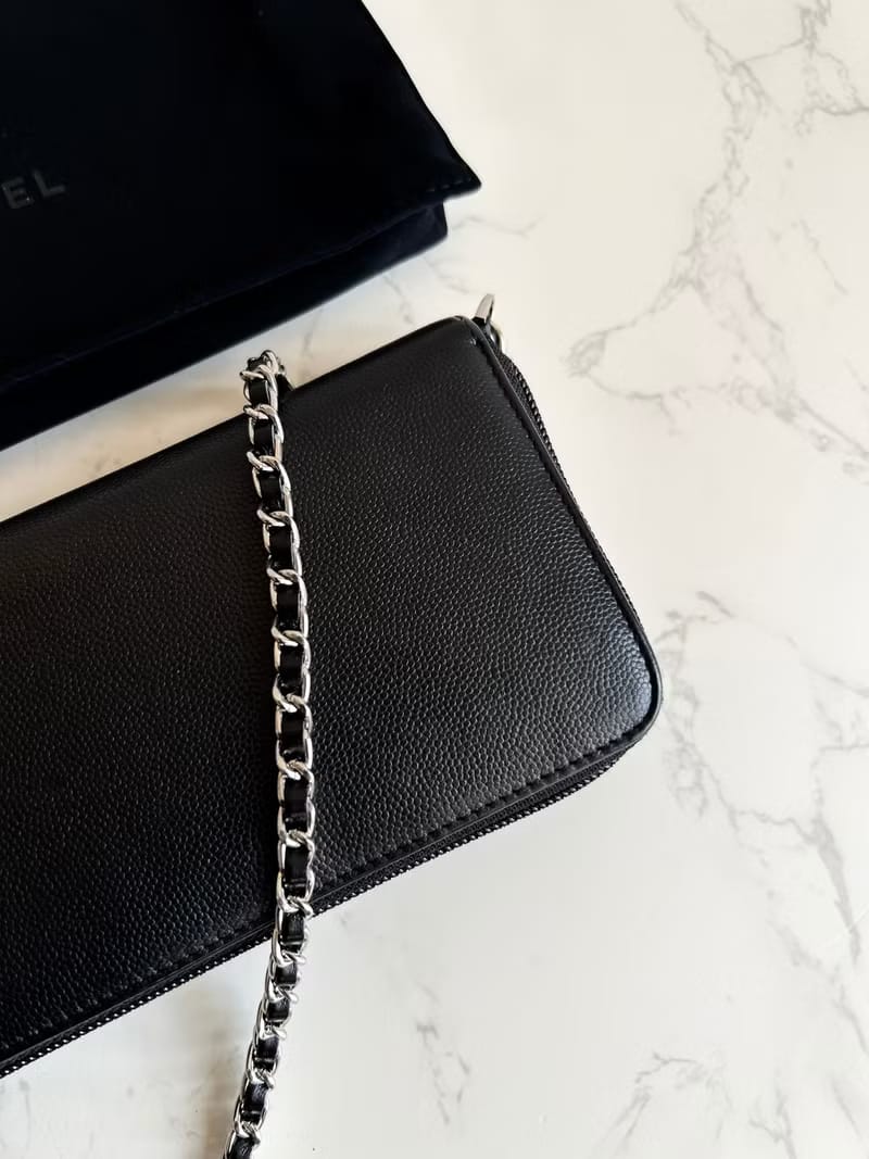Chanel Black WOC Leather Side Bag/Messenger Bag