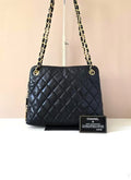 Chanel Black Matelassé Small Shell Leather Chain Bag/Shoulder Bag/Crossbody Bag
