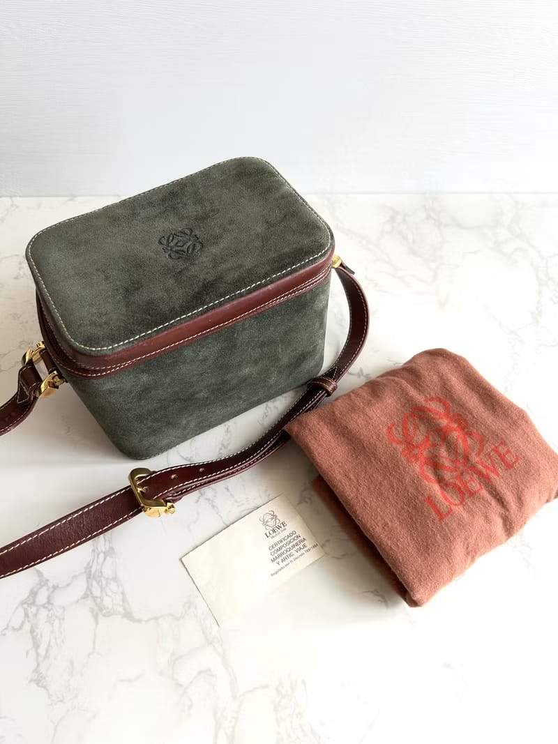 Loewe中古二手拼色盒子側背包/斜背包