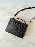 Rare Vintage Pre-owned Celine Black Macadam Box Shoulder Bag Crossbody Bag Leather Bag Single Shoulder Bag