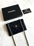 Chanel black silk rhinestone crossbody bag/shoulder bag/side bag