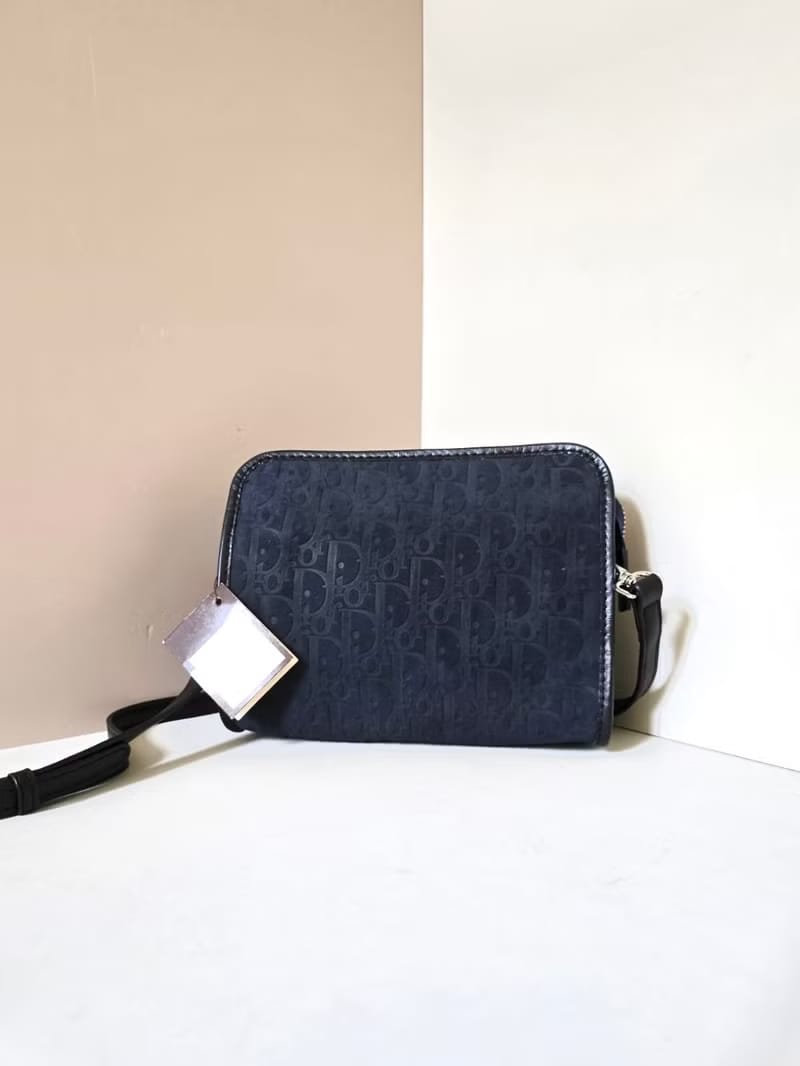 Dior dark blue old flower crossbody bag/shoulder bag/side bag