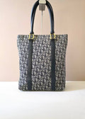 Dior Blue Gray Oblique Tote Bag/Shoulder Bag/Crossbody Bag