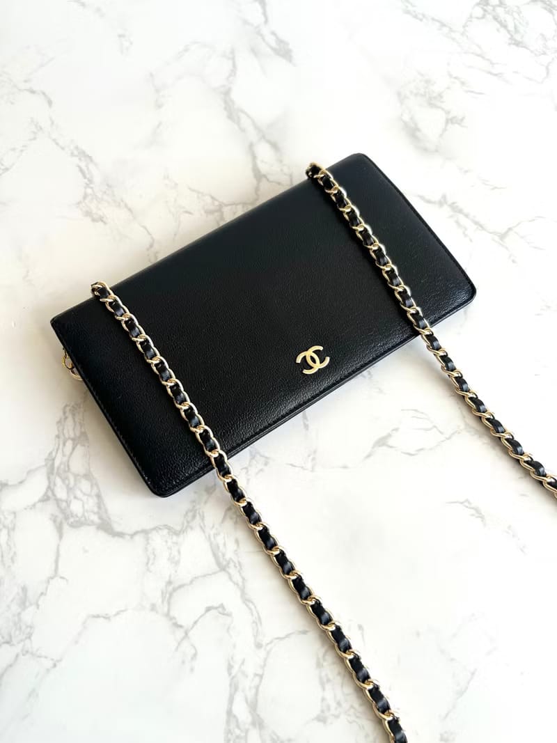 Chanel黑金色WOC長夾/側背包/斜背包/單肩包