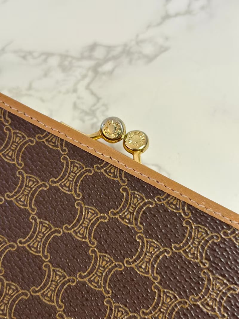 Celine Brown Monogram Leather Long Wallet / Long Wallet