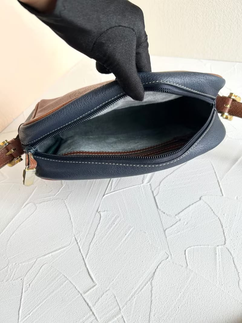Loewe Indigo Denim Patchwork Vintage Camera Bag / Shoulder Bag / Crossbody Bag