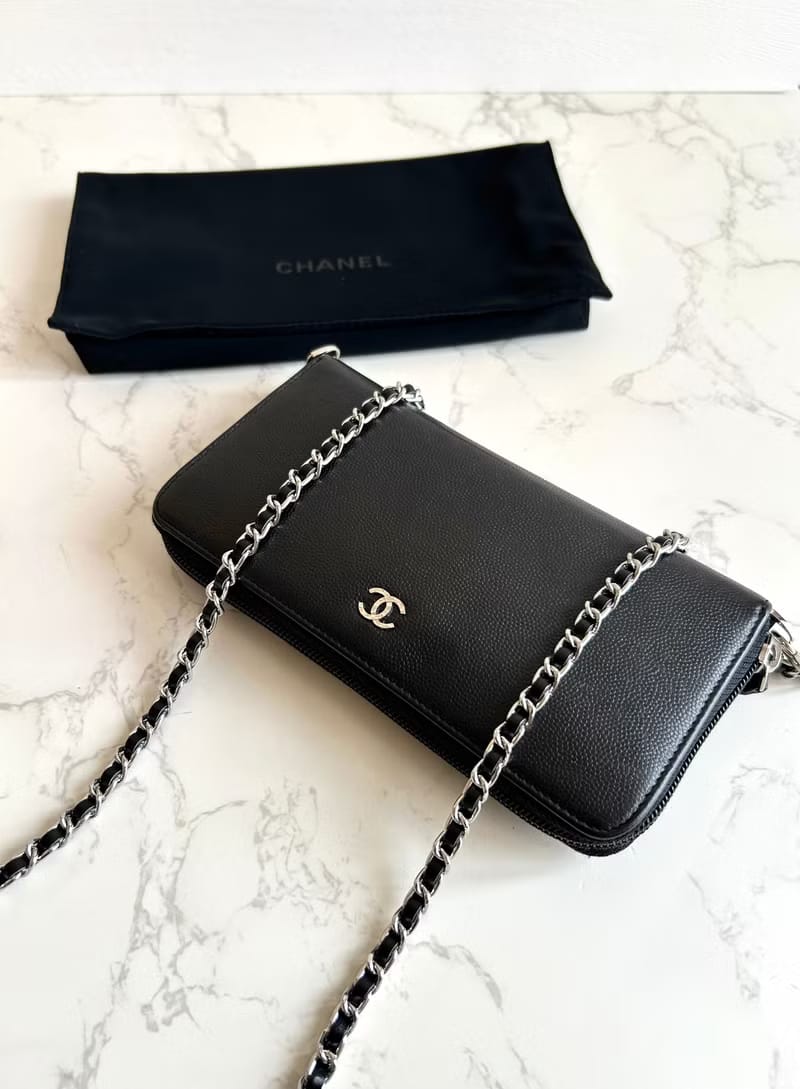 Chanel Black WOC Leather Side Bag/Messenger Bag