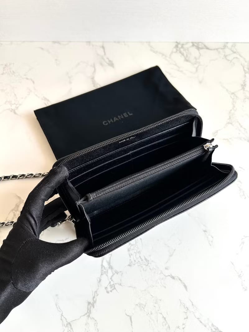 Chanel Black WOC Leather Side Bag/Messenger Bag
