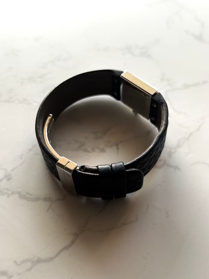 Chanel Matelassé Black and Silver Quartz Vintage Watch