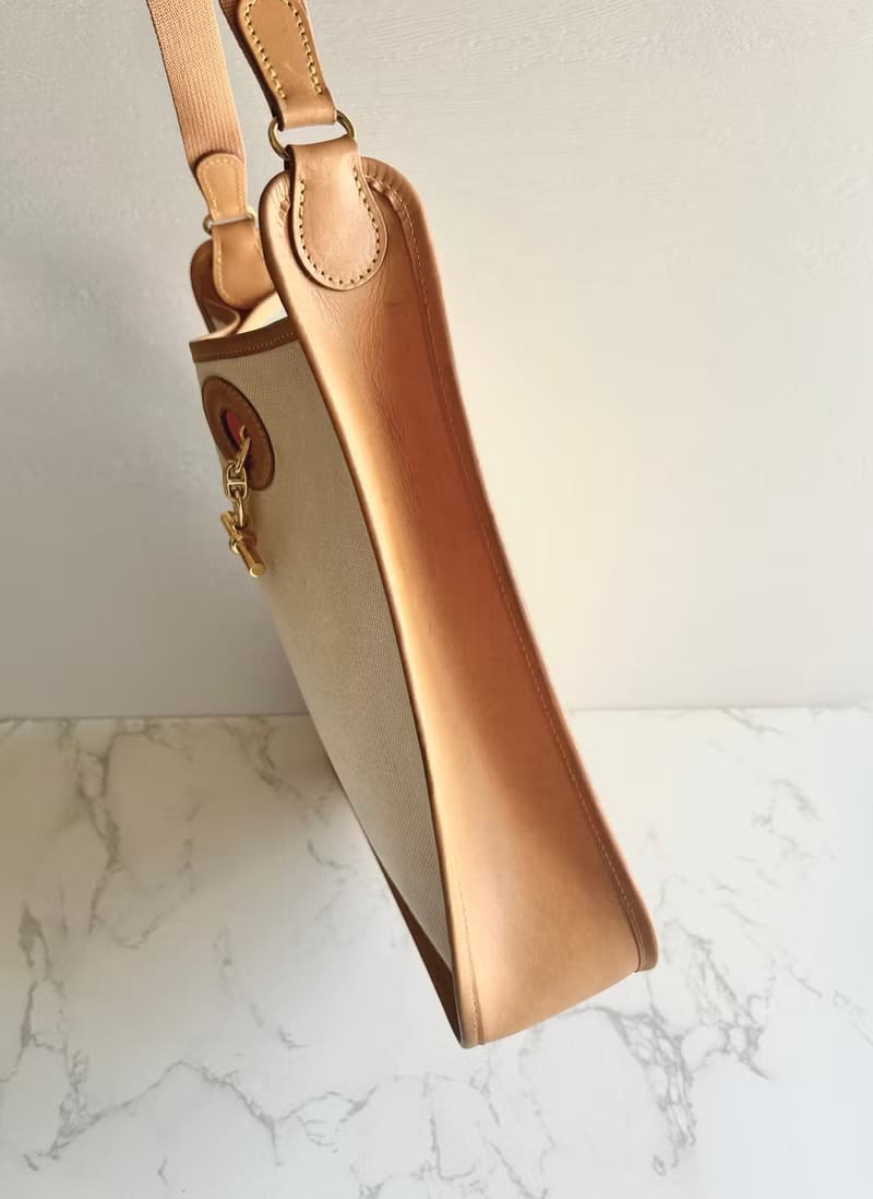 Hermes Vespa PM Canvas and Leather Shoulder Bag