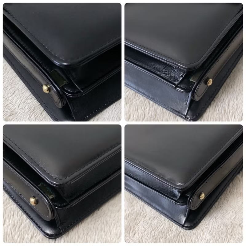 Celine黑色馬車風琴包/單肩包/側背包