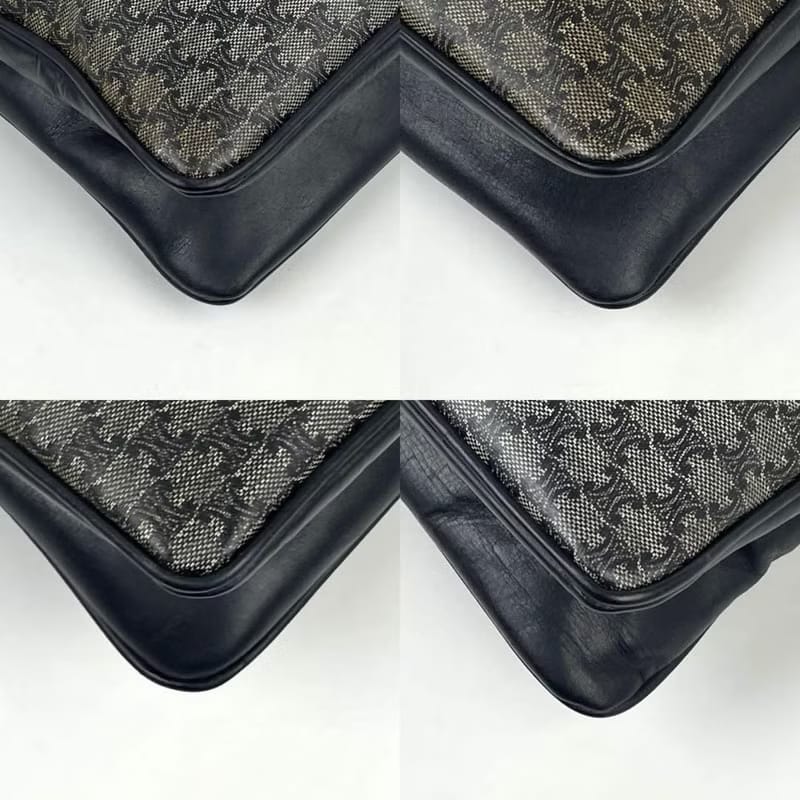 Celine黑灰色凱旋門豆腐包/單肩包/側背包/斜背包