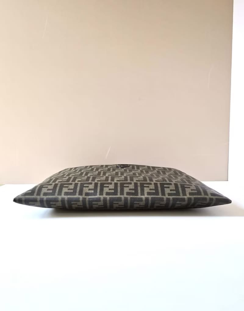 Fendi黑咖啡色老花托特包/手提包