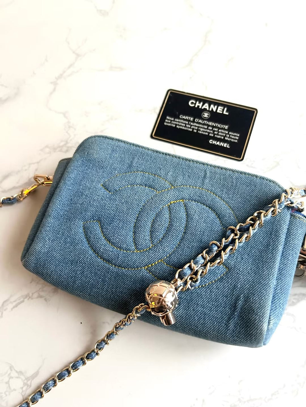 Chanel 稀有牛仔藍斜背包/單肩包/側背包