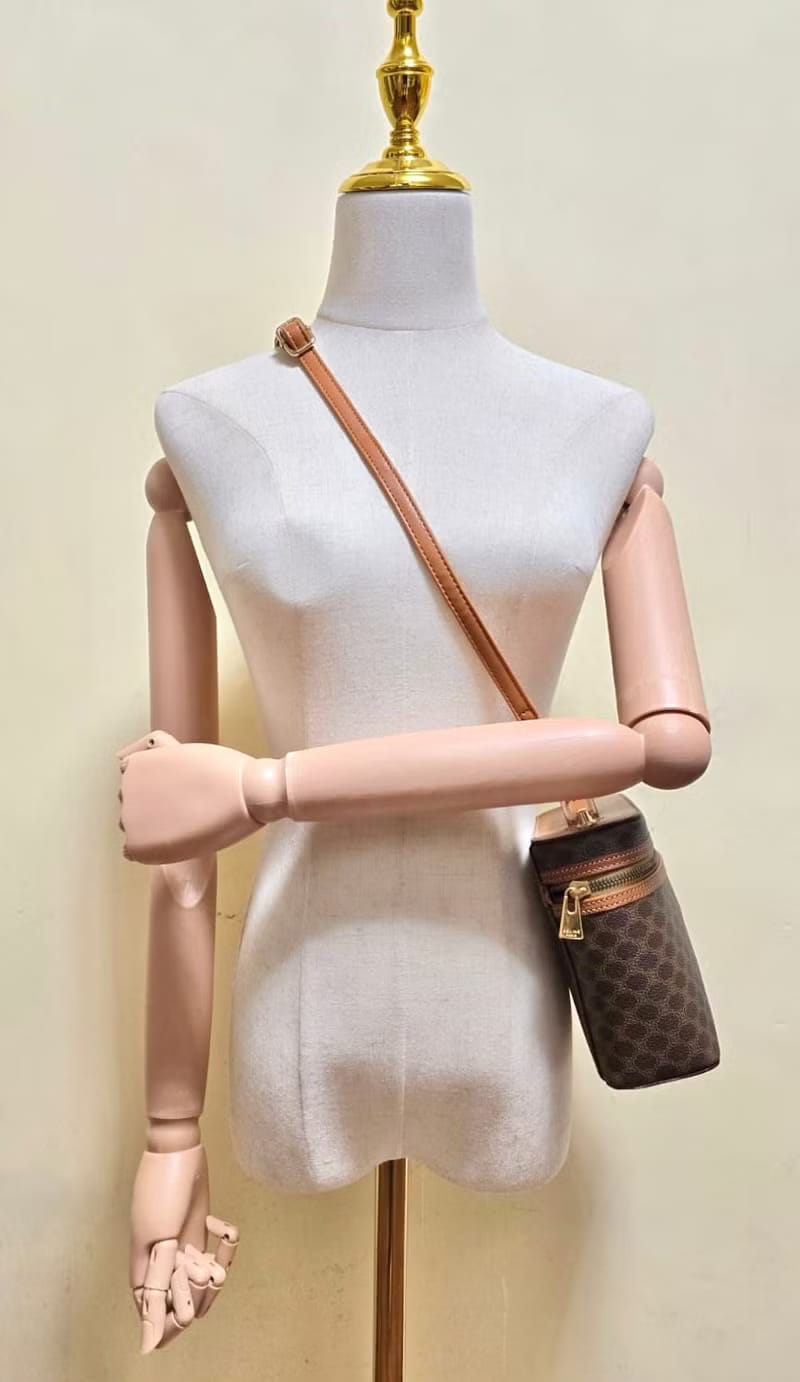 Second-hand Celine Arc de Triomphe presbyopic leather cosmetic chain shoulder bag/side bag/crossbody bag