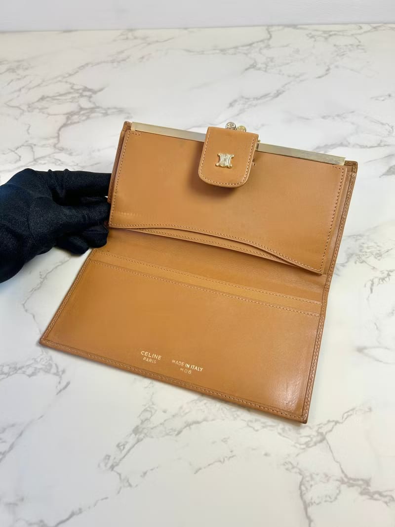 Celine Brown Monogram Leather Long Wallet / Long Wallet