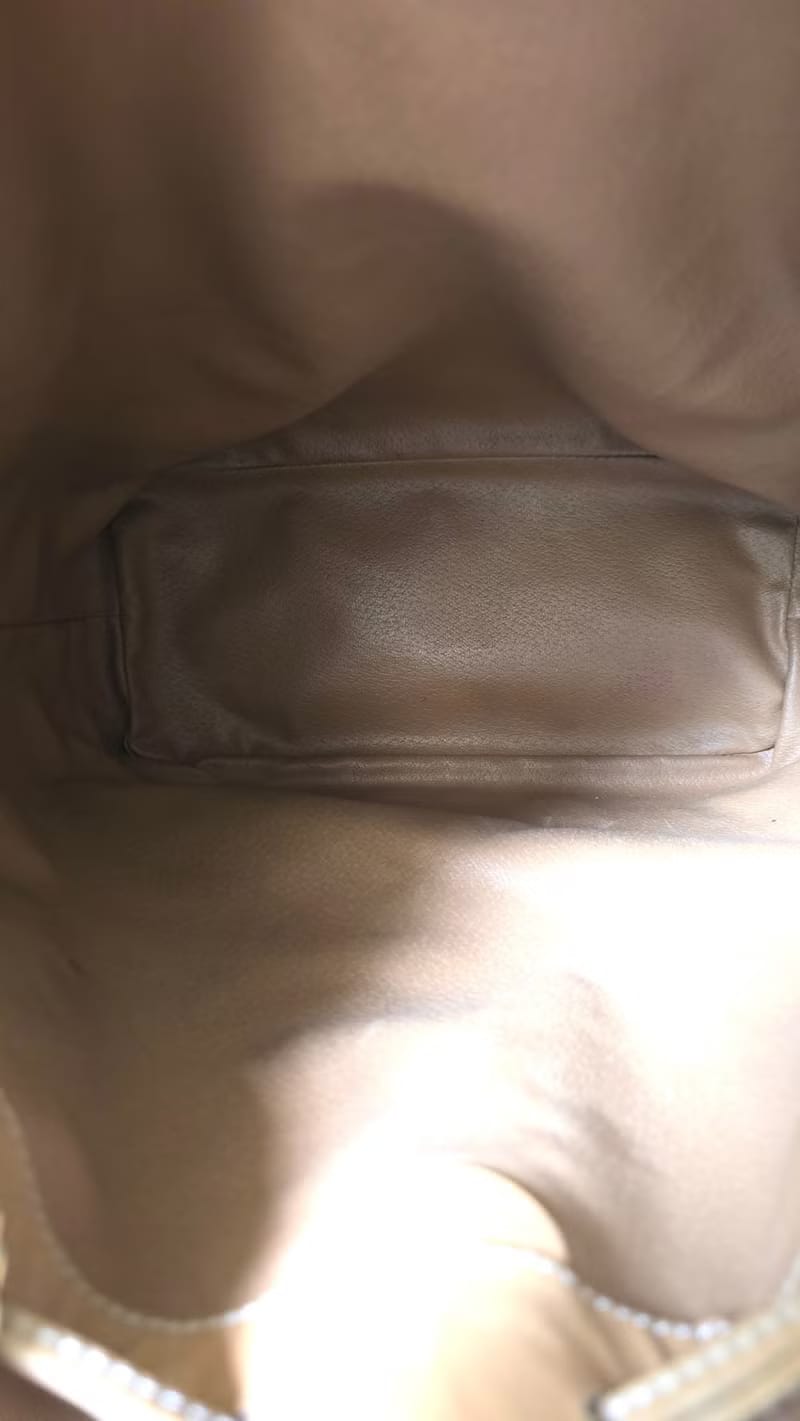 Celine米駝色老花中古水桶包/單肩包/斜背包