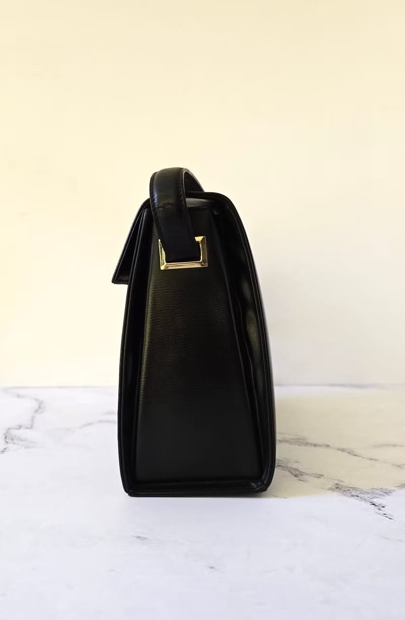 Dior Black Gold Houndstooth Box Bag/Shoulder Bag/Crossbody Bag