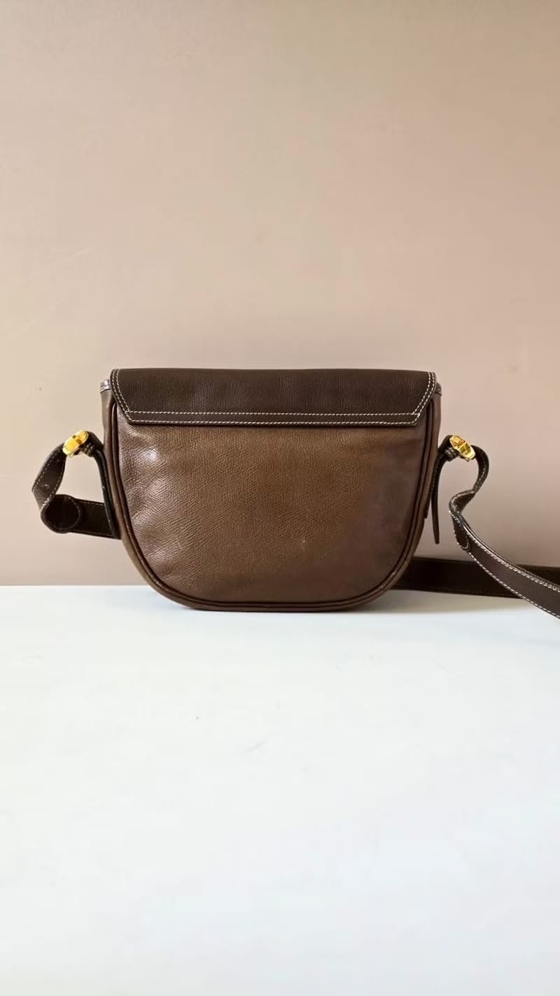 Loewe咖啡色馬鞍側背包/斜背包//單肩包