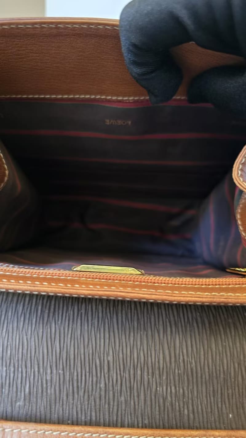 Loewe Velazquez Gold Serpent Bone Patchwork Vertical Two-Way Kelly/Shoulder Bag/Crossbody Bag