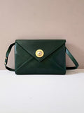 Celine Olive Green Gold Planet Envelope Crossbody Bag / Shoulder Bag / One-Shoulder Bag