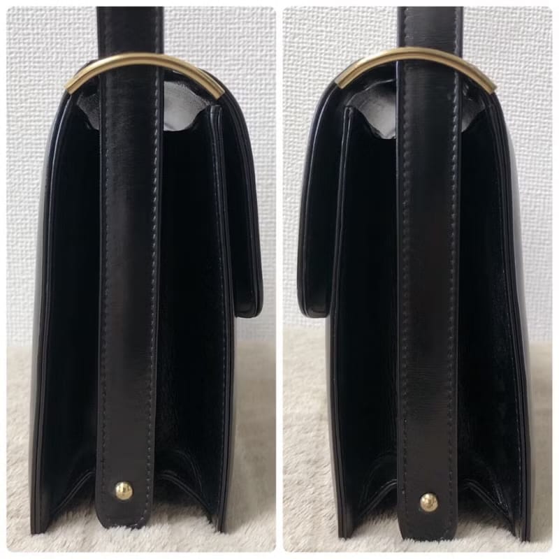 Celine黑色馬車風琴包/單肩包/側背包