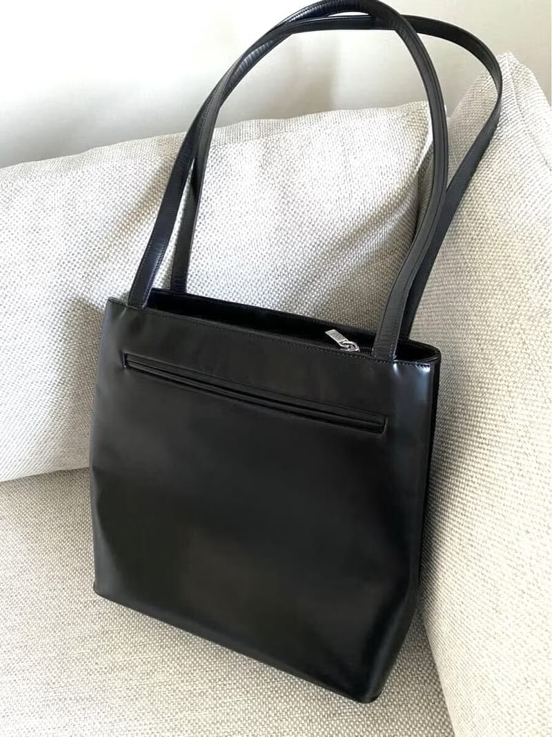 Loewe black embossed tote bag/side backpack/shoulder bag