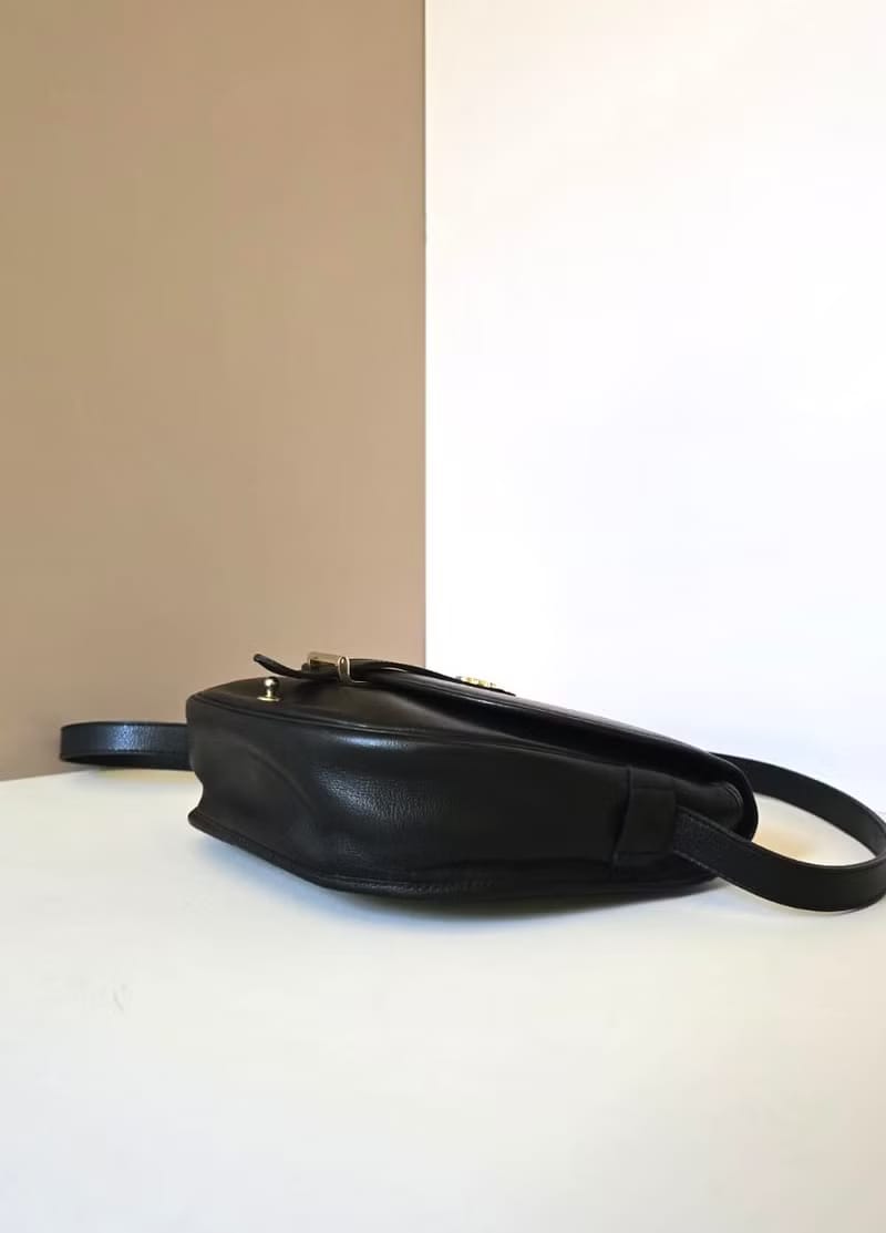 Dior Bobby黑金色馬鞍包/單肩包/側背包/斜背包