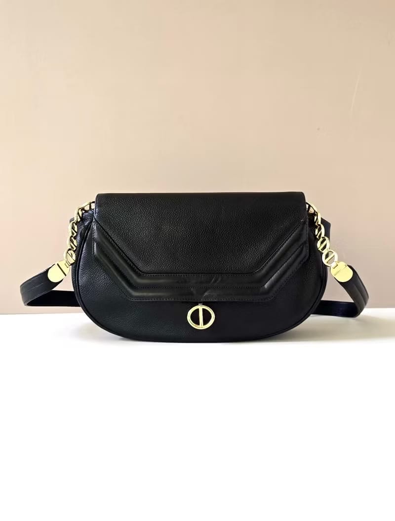 Dior稀有黑金魚子醬元寶包/側背包/斜背包