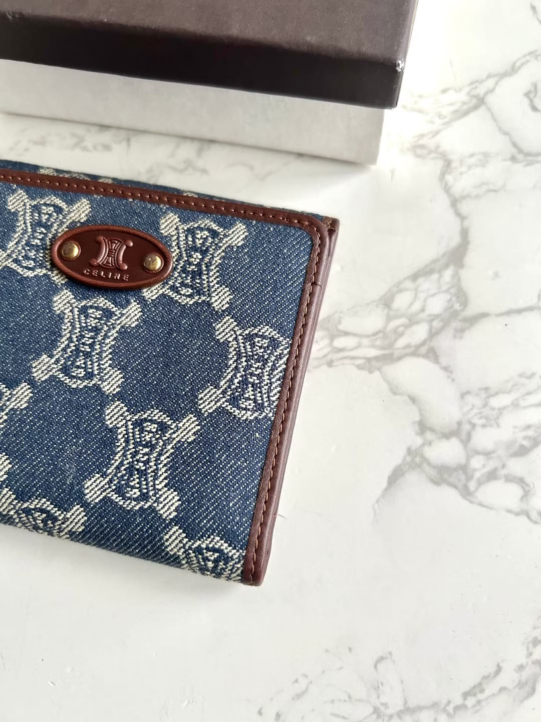 Celine Denim Triomphe Bi-Fold Wallet