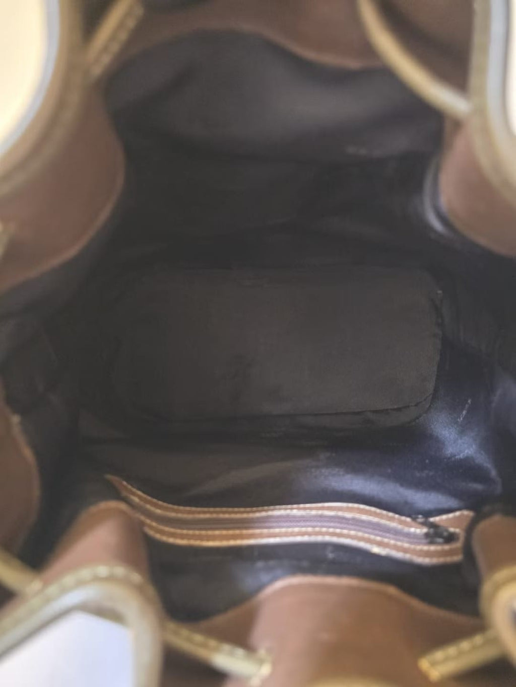 Loewe 橄欖綠拼咖啡色水桶包/單肩包/斜背包