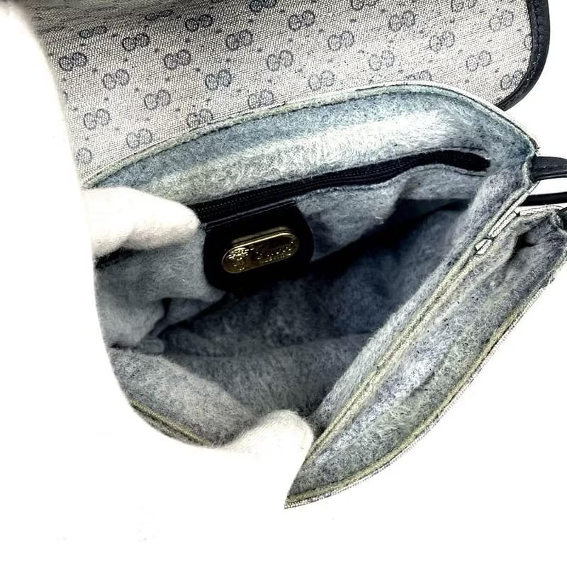 Gucci blue and black old flower side backpack/oblique backpack/shoulder bag