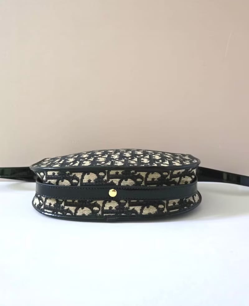 Dior Black Oblique Saddle Bag/Shoulder Bag/Crossbody Bag