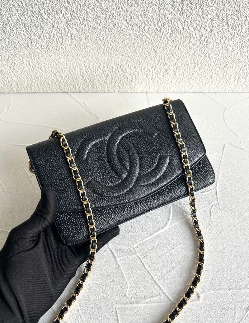 Chanel Black Caviar Leather WOC Crossbody Bag/Long Clip/Shoulder Bag/Side Bag
