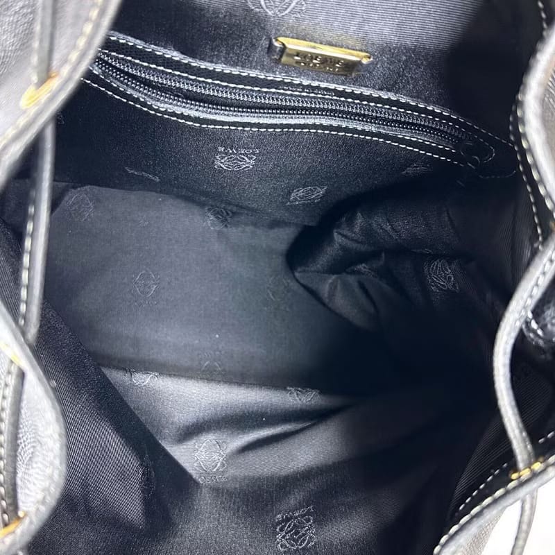 Loewe 黑色白線後背包 雙肩包