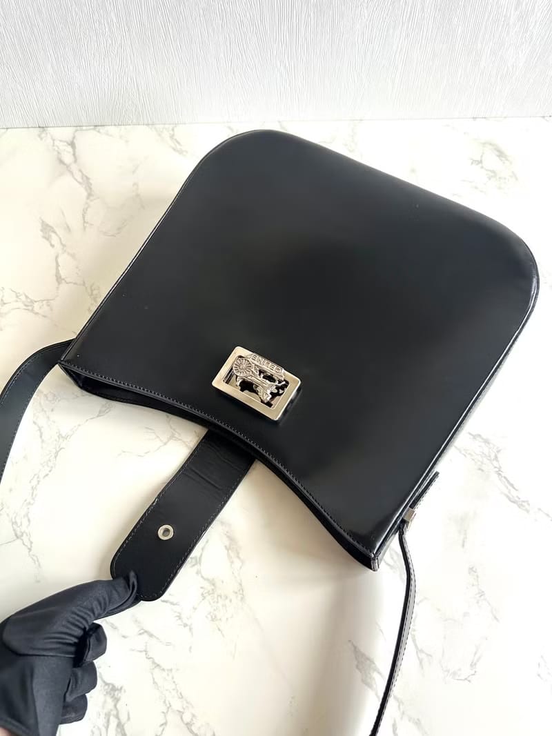 Celine黑銀馬車流浪包/腋下包/側背包/單肩包