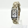 Rare item with original box - Celine Triomphe monogram watch with ecru strap / vintage watch / pre-owned women's watch