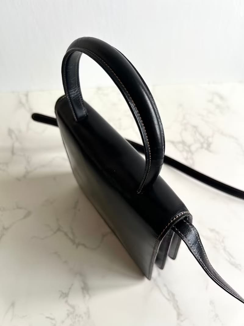 Loewe Black and Gold Mini Two-Way Kelly Bag / Shoulder Bag / Crossbody Bag