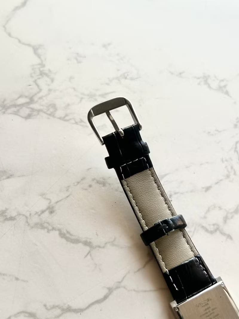 Chanel Mademoiselle Rare Black and Silver White Dial Roman Numeral Vintage Watch